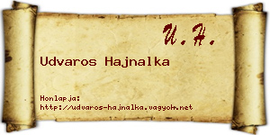 Udvaros Hajnalka névjegykártya